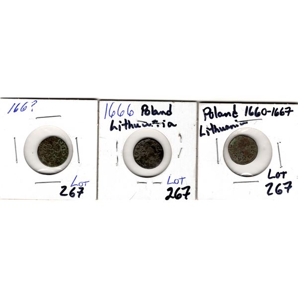 1660’S LITHUANIA POLAND COPPER COINS
