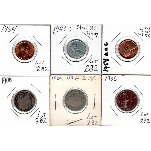 MIXED US 1 CENT AND 5 CENTS