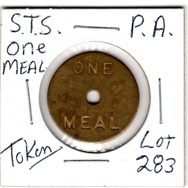 S.T.S ONE MEAL TOKEN PRINCE ALBERT SASK TRAINING SCHOOL