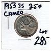 Image 1 : 1953SS CAMEO 25 CENTS