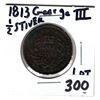 Image 2 : RARE 1813 GEORGE III HALF STIVER COIN