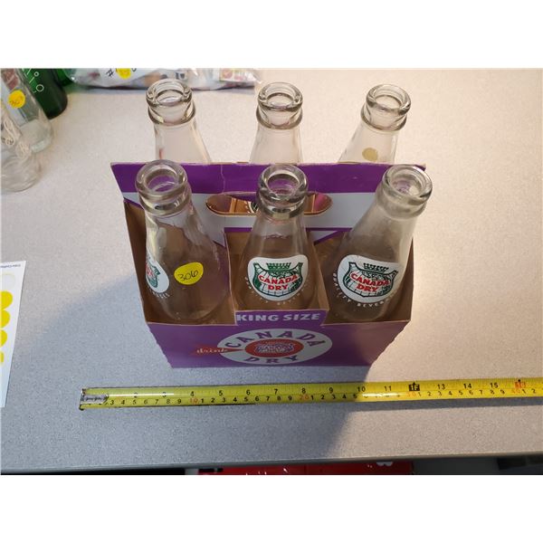 VINTAGE CANADA DRY 6 PACK BOTTLES & CARRIER