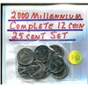 Image 1 : 2000 Millennium Complete 12 Coin 25 Cent Set