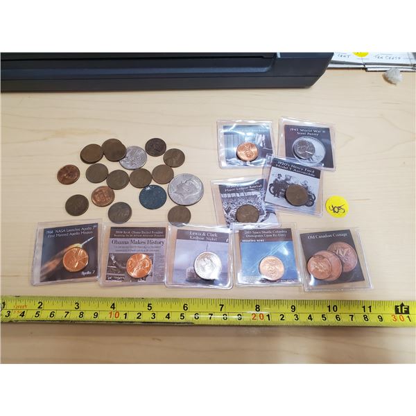 lot of american coins -most 1 cent