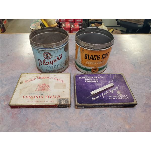 4 tobacco tins