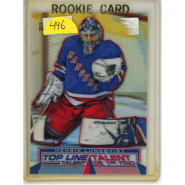 Henrik Lundqvist Top Line Talent  - Tim Hortons UD Hockey Card