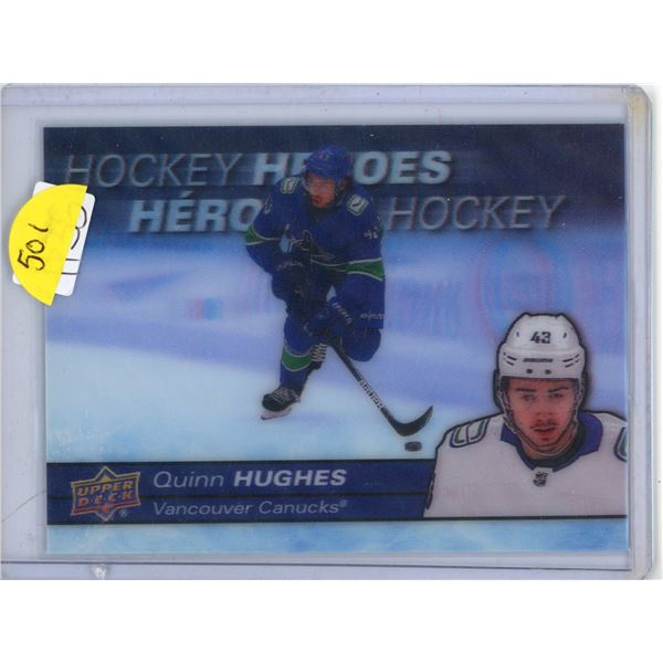 Quinn Hughes Hockey Heroes - Tim Hortons UD Hockey Card