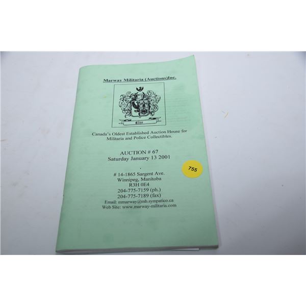 Militia auction booklet - NWMP