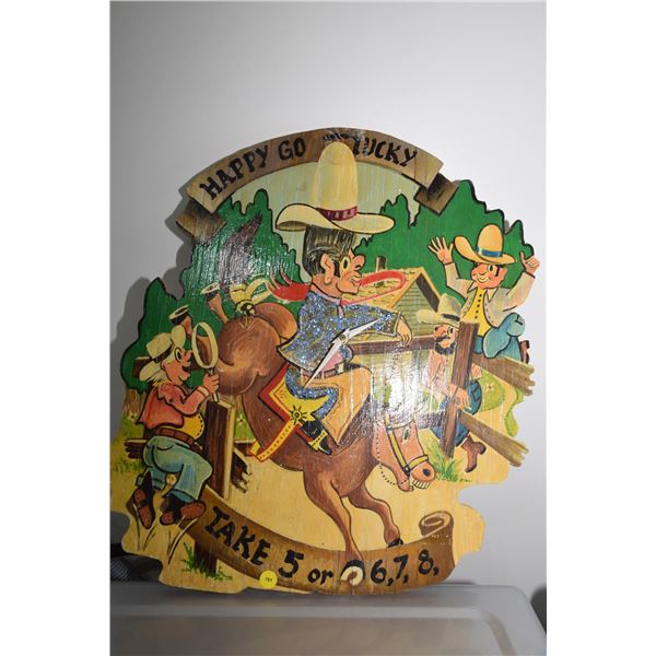 Fantastic large wooden folk art clock