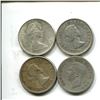 Image 2 : Lot of 4 silver Canada 25 cents