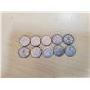 Image 1 : Lot of 10 silver Canada 10 cents