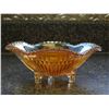 Image 1 : AMBER STARBURST 3 LEGGED CANDY DISH CARNIVAL GLASS