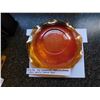 Image 1 : 9 ½” DIAMETER MARIGOLD-AMBER CARNIVAL GLASS CONSOLE BOWL
