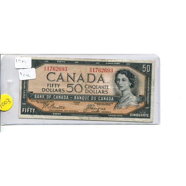 1954 Bank of Canada $50 Note