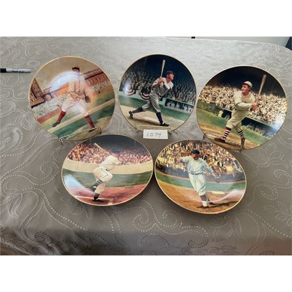 Lot Of 5 Collectors Baseball Plates inc Babe Ruth