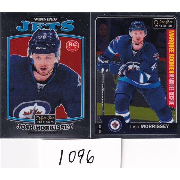 2 2016-17 OPC Platinum Josh Morrissey Rookie Cards PA Raiders