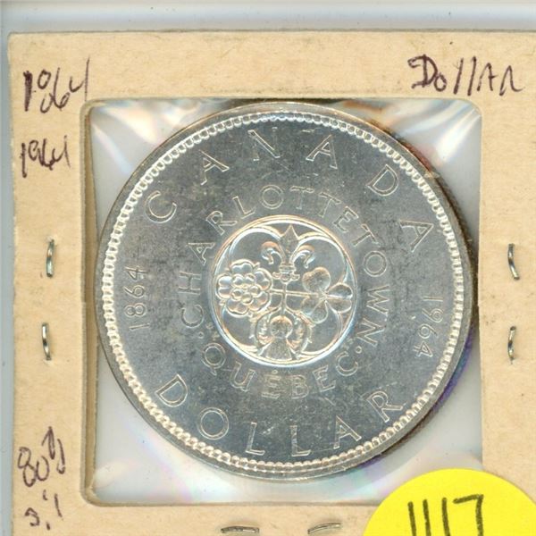 1964; Commemorative silver dollar, 80% silver (1864/1964); UNC