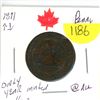 Image 1 : 1871 Prince Edward Island Penny @AU only year minted only 2,000,000