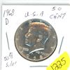 Image 1 : 1968; D Kennedy Silver 50¢ piece, 50% silver; MS