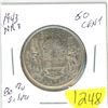 Image 1 : 1943; NR 3 CDN 50¢ piece, 80% Silver; 3,109,583 minted W.W.II