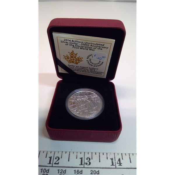 2014 Brilliant Uncirculated Silver Dollar - 100th Anniversary of the Declaration of the First World 