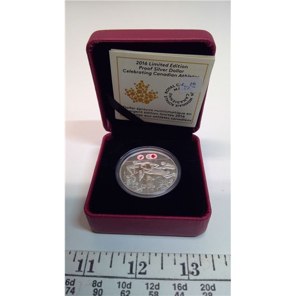 2016 Limited Edition Proof Silver Dollar Celebrating Canadian Athletes