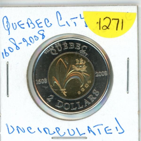 2008 Quebec City Toonie UNC (hard to find)