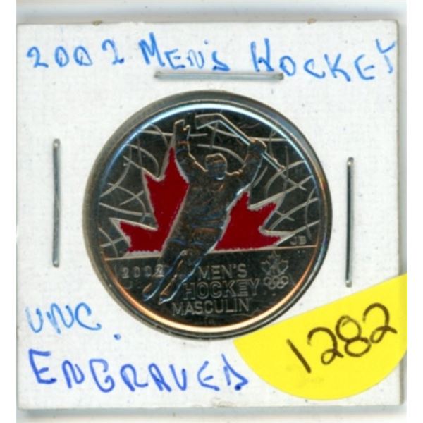 2002 men's hockey coloured engraved "2" UNC