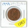 Image 1 : 1979 one cent -double date on 9 Rd MS62 scarce