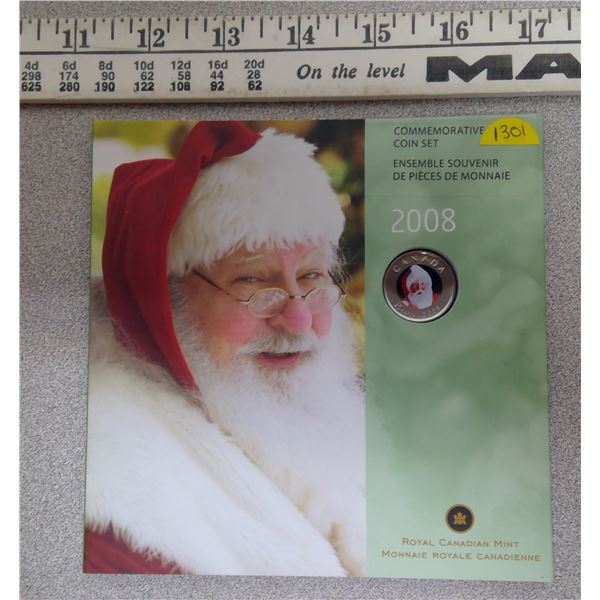 2008 holiday commemorative set coloured Santa quarter