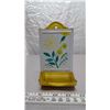 Image 1 : Yellow match box holder with flower design