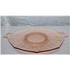 Image 2 : Plate with two handles (Pink depression glass)