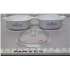 Image 2 : (2) Corning ware casserole dishes with one lid
