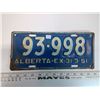 Image 1 : 1951 Alberta License Plate