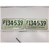 Image 1 : Pair of matching 1974 Saskatchewan license plates - F134-539
