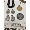 Image 2 : Religious jewellery lot including rosary and saint tokens