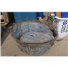 Image 1 : Round Galvanized Tub & 2 Misc. Lids - Tub 24" Across x 11" High