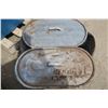 Image 5 : Round Galvanized Tub & 2 Misc. Lids - Tub 24" Across x 11" High