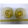 Image 2 : 2 Yellow Depression Candle Holders