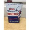 Image 1 : Archer linseed oil tin 1 qt- 1950 Grout Graphics