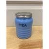 Image 1 : (1) Blue Delphite Tea Jar  5" Tall