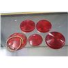 Image 1 : Vintage American Made Red Automotive Light Lenses (5)