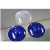 Image 3 : Vintage American Made Automotive Light Lenses - 2 Blue, 1 Clear