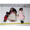 Image 1 : 3 African American Dolls, 1 Bisque + Cloth Head, 1- 1980 Hasbro, 1 Plastic