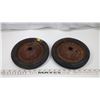 Image 2 : Pair of Vintage Wagon Wheels
