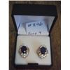 Image 2 : Sapphire Coloured Pierced Earring, Gold Plated