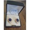 Image 3 : Sapphire Coloured Pierced Earring, Gold Plated