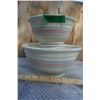 Image 2 : Vintage Blue and Pink Strip Mixing Bowls, USA 08, 10