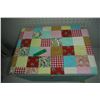 Image 3 : 18x13" Wood Storage Box, Fabric on Lid and Inside