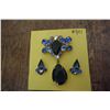 Image 1 : Vintage Arora & Blue Coloured Brooch & Clip Earrings Set
